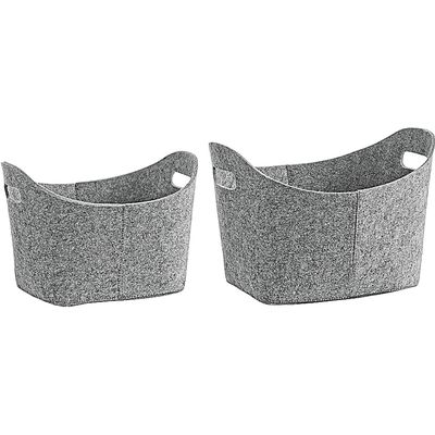 Zeller Present Basket oval felt gray 31.5x19x21cm Bild 3