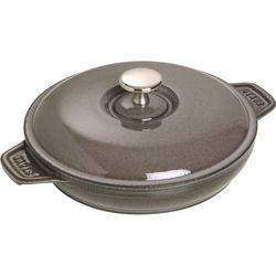 Staub Auflaufform m. Deckel rund 2-tlg. grau 0.75 lt., 20cm