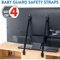 Tatkraft Protect TV safety belt 4 pcs. 2x black, 2x white, up to 70.4 cm
