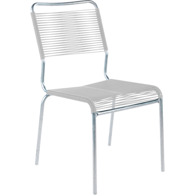 Schaffner Chaise spaghetti Rigi sans accoudoirs - galvanisée à chaud - blanche