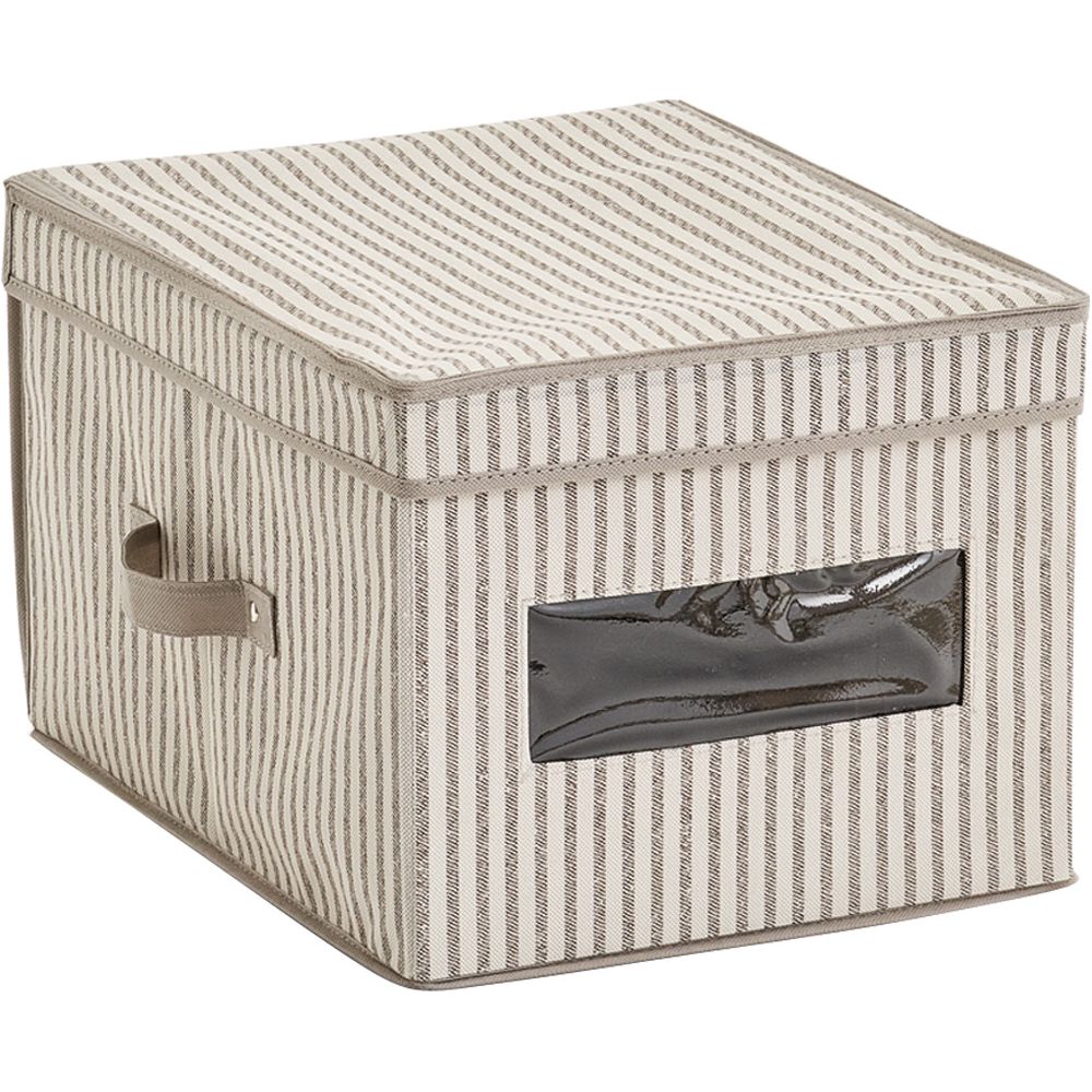 Present Deckel bei kaufen - beige mit Stripes 30x39.5x25cm Box Vlies Zeller