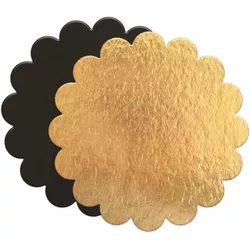 Scrap Cooking 5 pcs. Cake holder flower mold gold/black D24cm