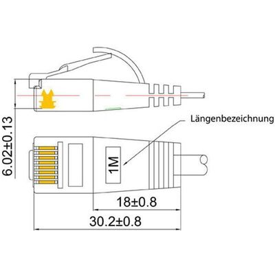 SLIM patchkabel Cat 6, UTP, 7.5 m, Gelb Bild 5