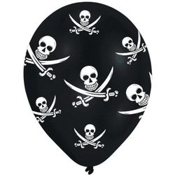 Amscan 6 Ballone 27.5cm Jolly Roger in Beutel