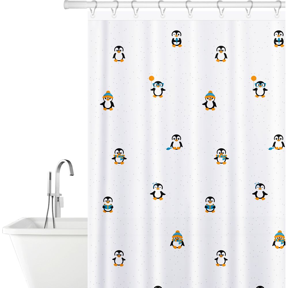 Tatkraft Lustige Pinguine Polyesterfaser Wasserdicht 180x180cm Duschvorhang Schimmelfrei Bild 1